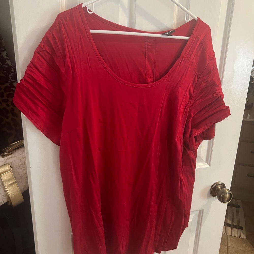Torrid Vibrant Red Short Sleeve Top